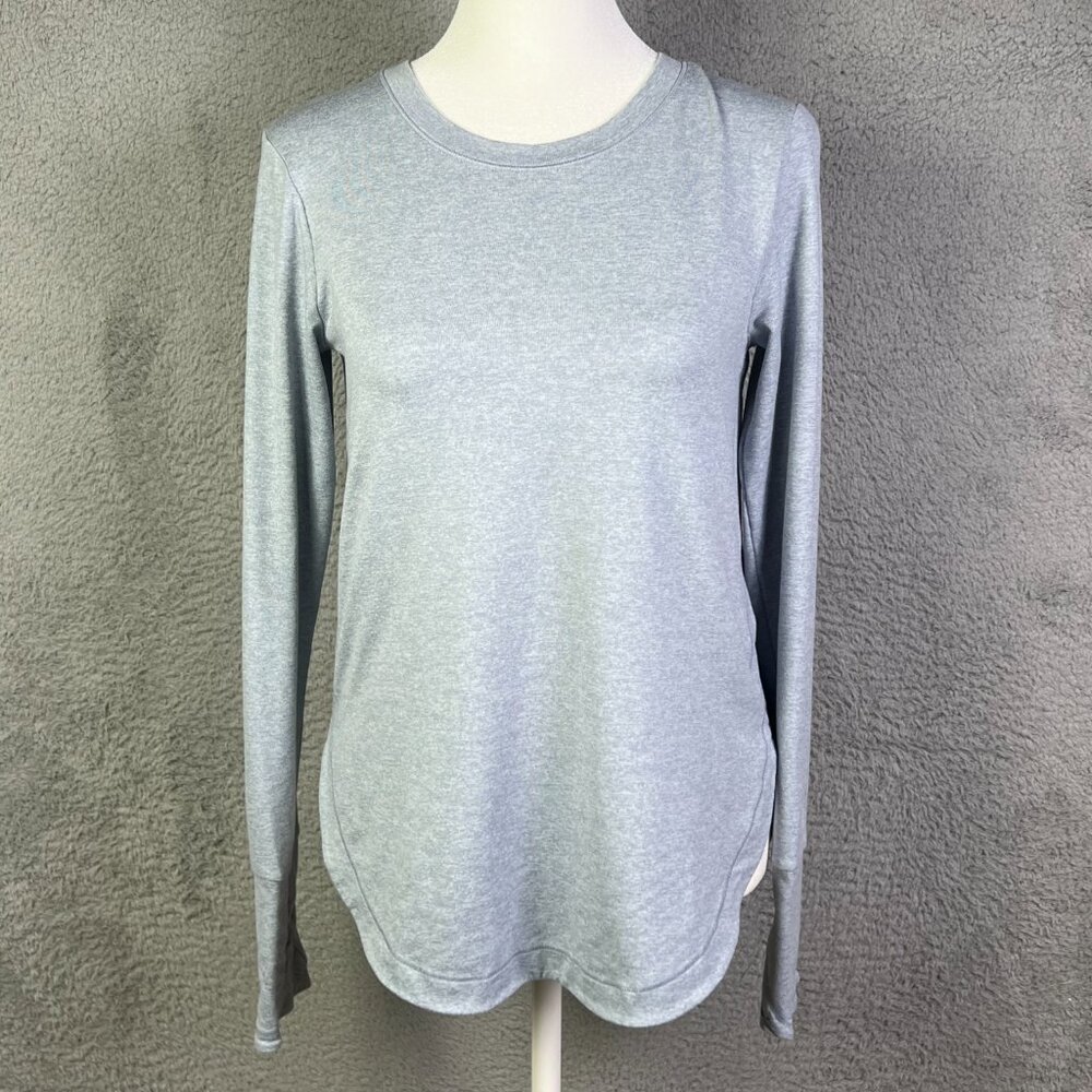 Athleta Uptempo Top Shirt Womens XXS Blue Long Sleeve Casual Active Travel